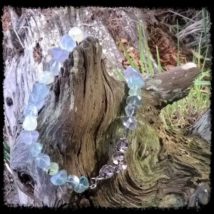 Flourite and prehnite flower necklace
