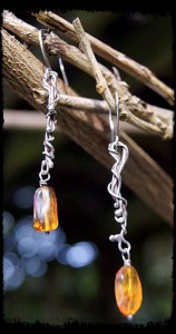 Amber twist earrings