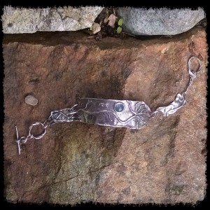 Flourite and sterling silver bracelet
