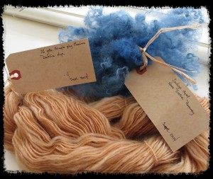 Plant dyed, handspun yarn and roving