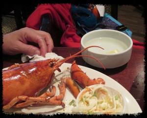 The lobster doesn't understand that the water is not an escape...