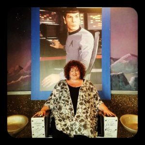 Me in a signed Captain's chair - photo by Bo (thanks!)